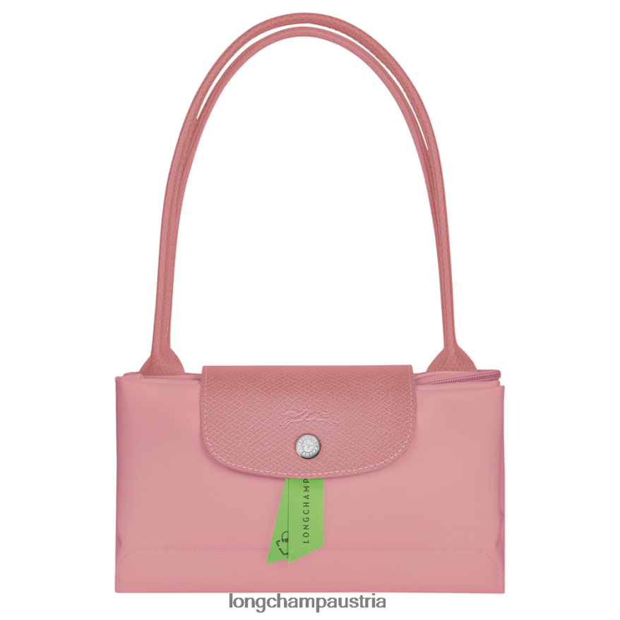 Taschen bei Longchamp Frauen Le Plage grüne Tragetasche Blütenblatt rosa 2008BJ414
