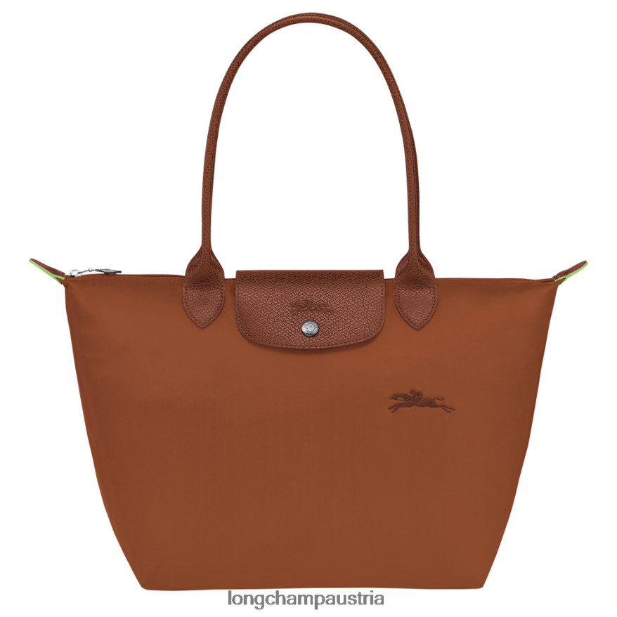 Taschen bei Longchamp Frauen Le Plage grüne Tragetasche Cognac 2008BJ410