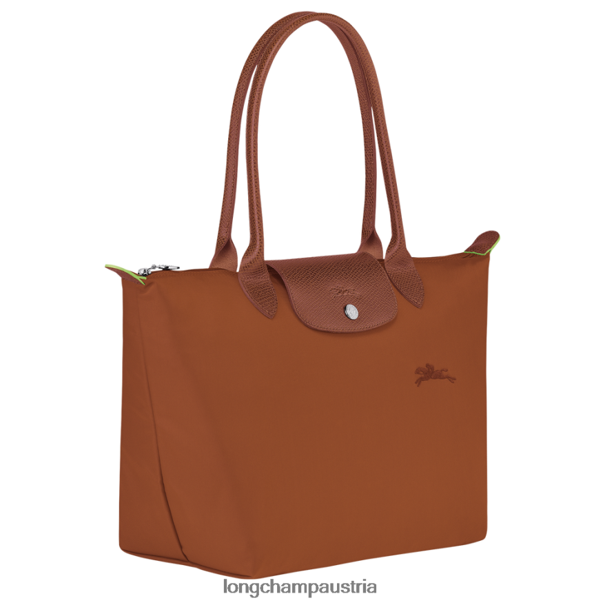Taschen bei Longchamp Frauen Le Plage grüne Tragetasche Cognac 2008BJ410
