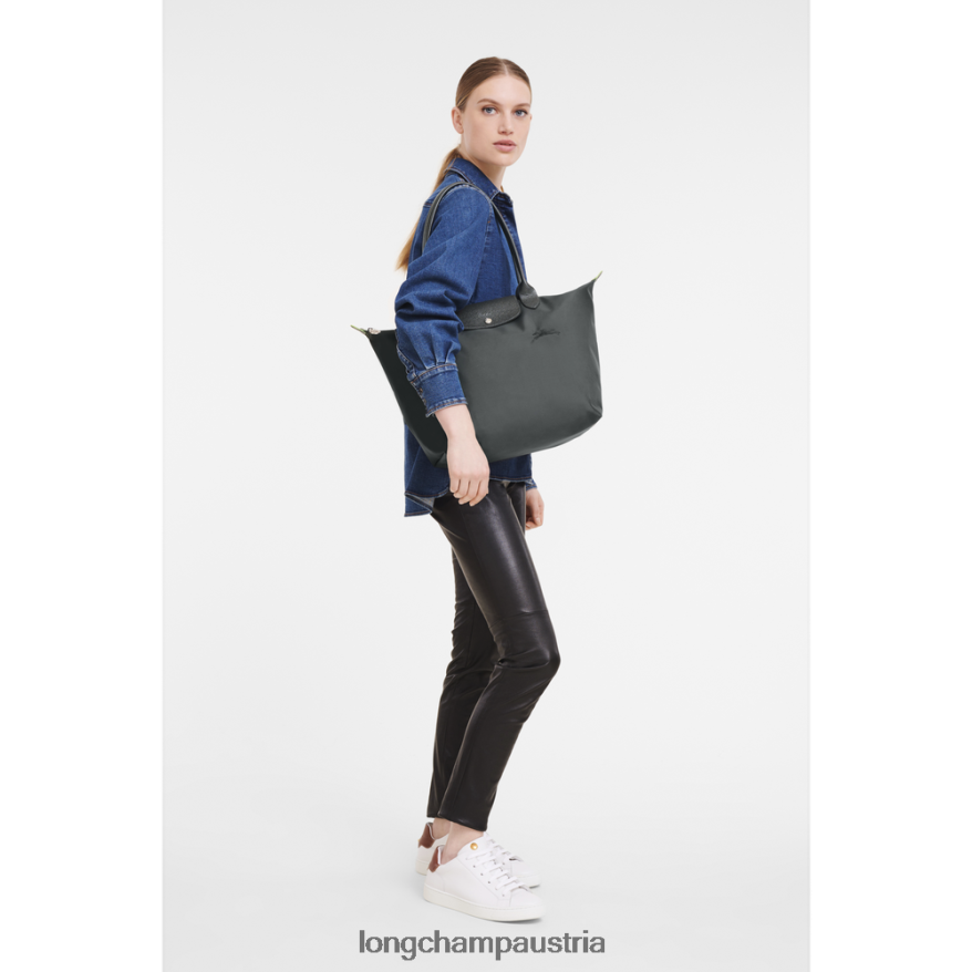 Taschen bei Longchamp Frauen Le Plage grüne Tragetasche Graphit 2008BJ405