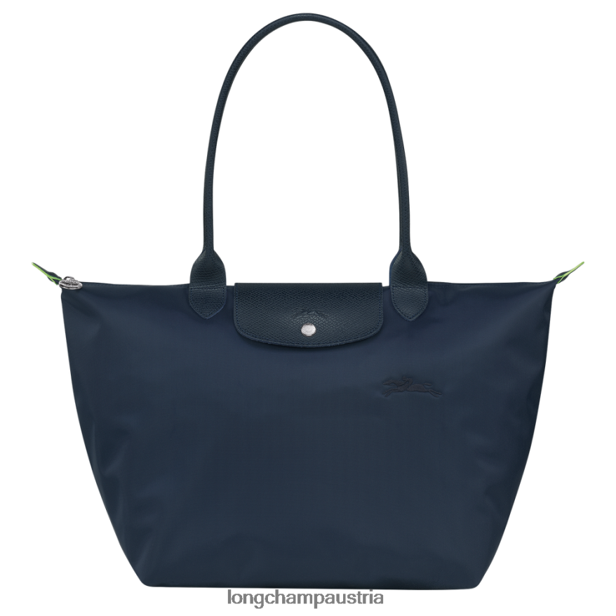 Taschen bei Longchamp Frauen Le Plage grüne Tragetasche Marine 2008BJ406
