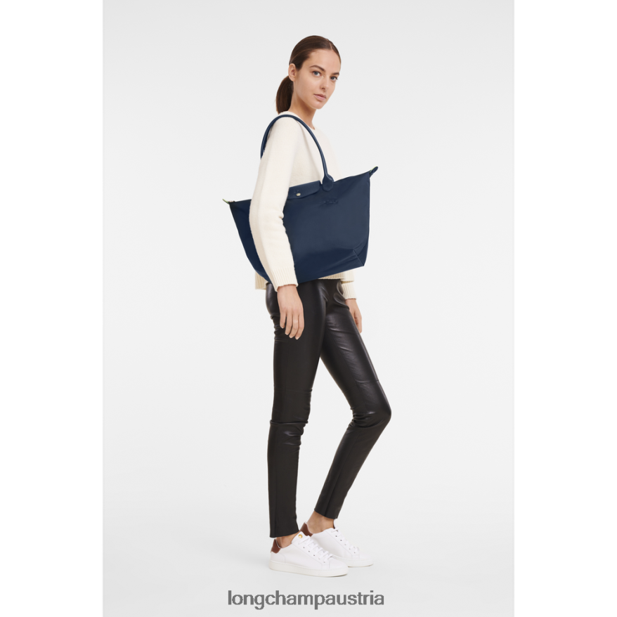 Taschen bei Longchamp Frauen Le Plage grüne Tragetasche Marine 2008BJ406