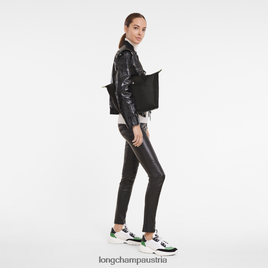 Taschen bei Longchamp Frauen Le Plage grüne Tragetasche Schwarz 2008BJ409