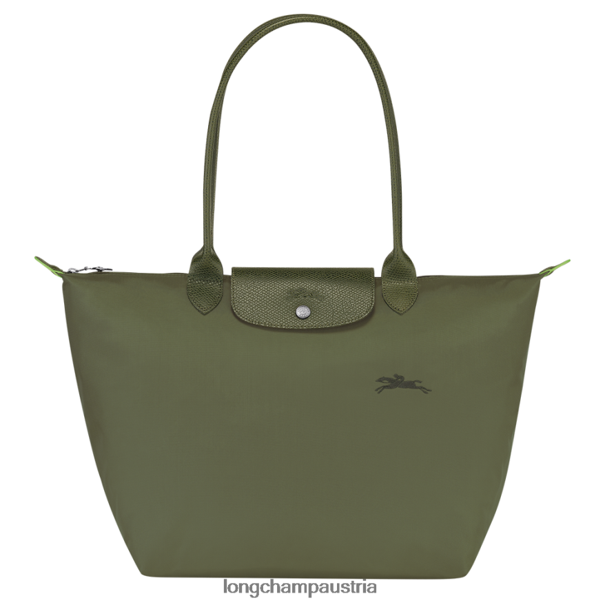 Taschen bei Longchamp Frauen Le Plage grüne Tragetasche Wald 2008BJ403