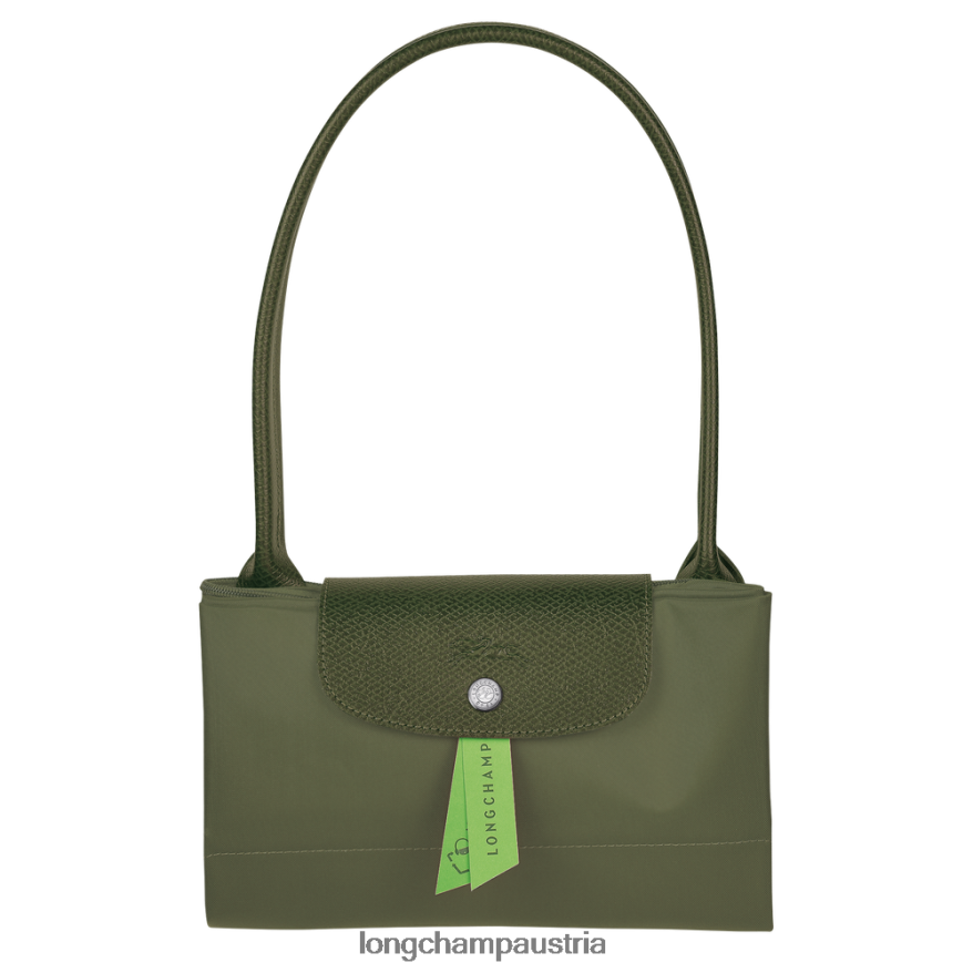 Taschen bei Longchamp Frauen Le Plage grüne Tragetasche Wald 2008BJ403