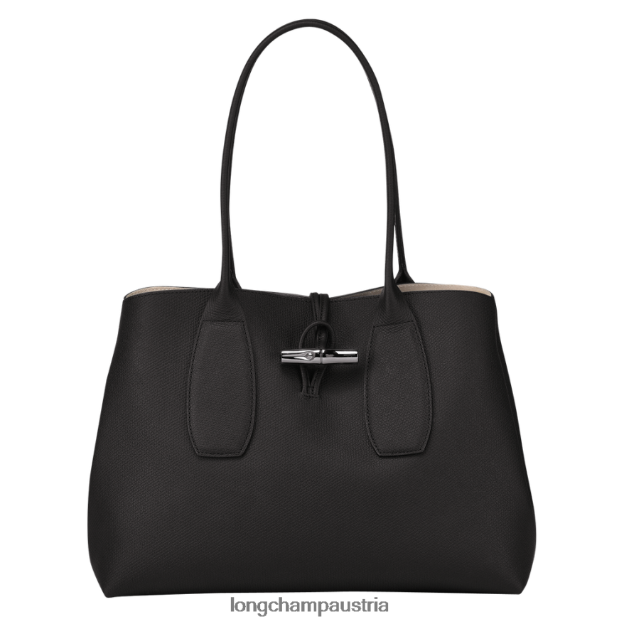 Taschen bei Longchamp Frauen Roseau-Einkaufstasche Schwarz 2008BJ368