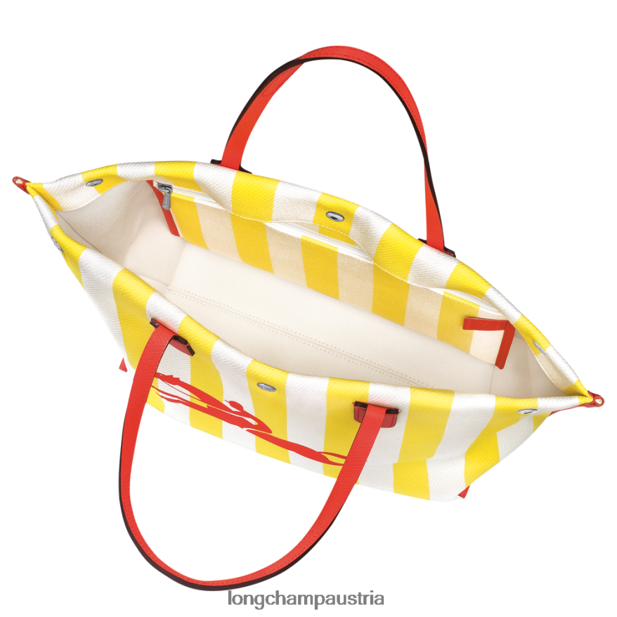Taschen bei Longchamp Frauen Roseau Essential-Einkaufstasche Gelb weiss 2008BJ364