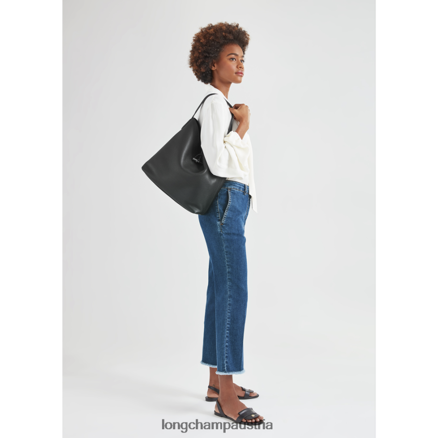 Taschen bei Longchamp Frauen Roseau Essential Hobo-Tasche Schwarz 2008BJ356