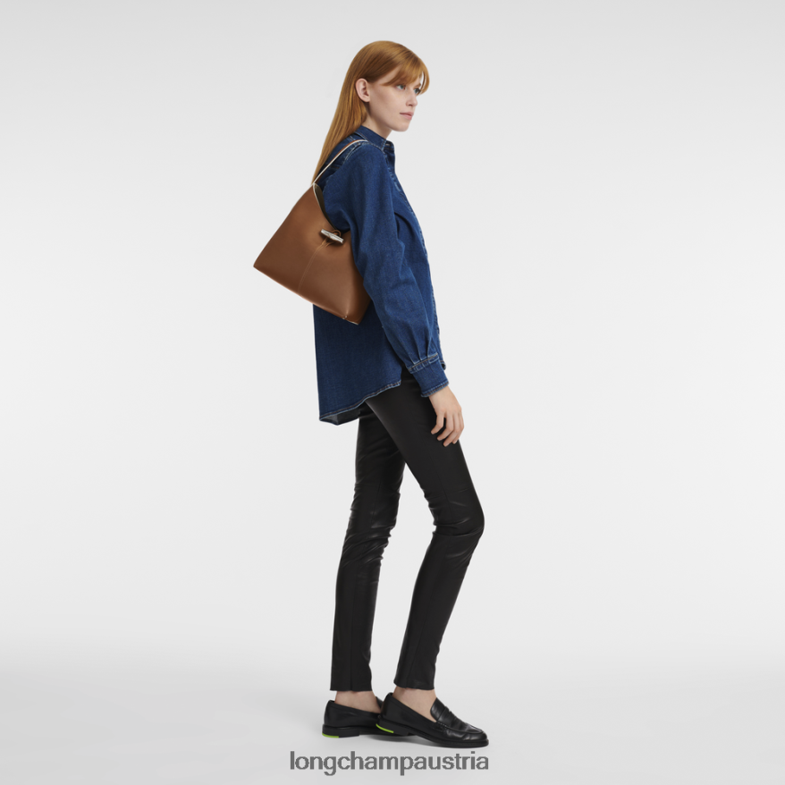 Taschen bei Longchamp Frauen Roseau Hobo-Tasche Cognac 2008BJ382