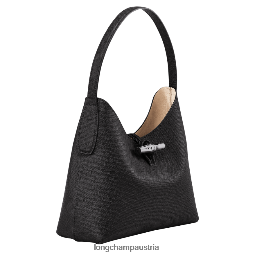 Taschen bei Longchamp Frauen Roseau Hobo-Tasche Schwarz 2008BJ375
