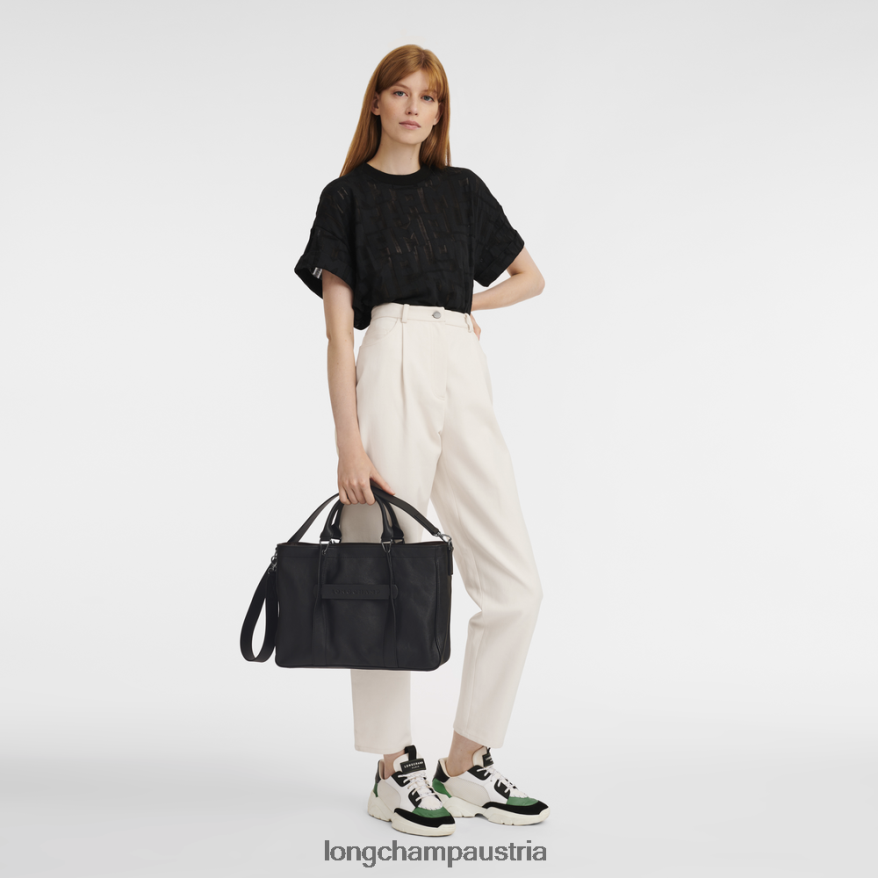 Taschen bei Longchamp Frauen 3D-Handtasche Schwarz 2008BJ181