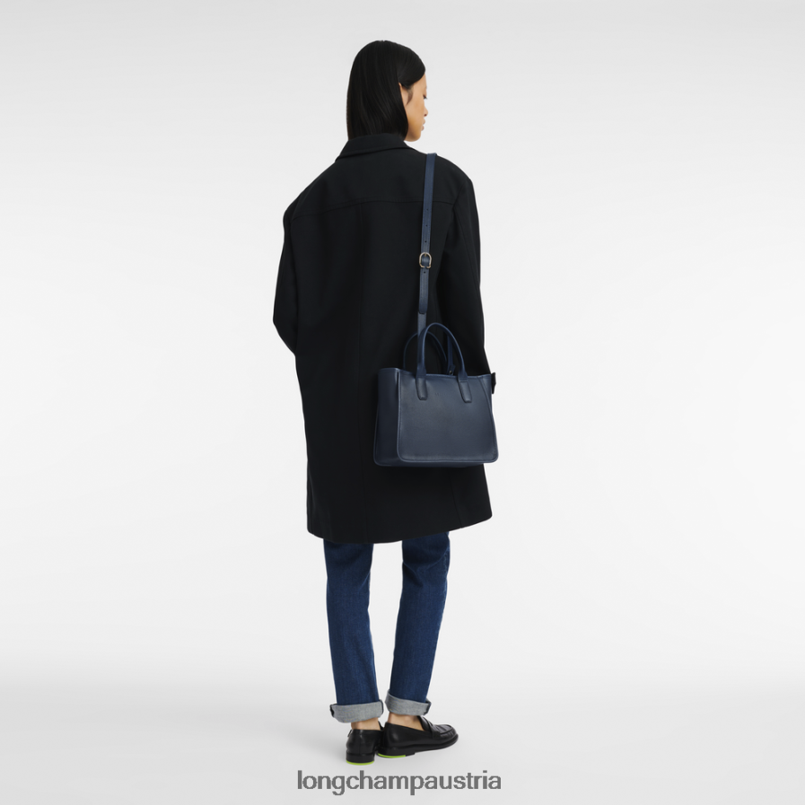 Taschen bei Longchamp Frauen Le Foulonne-Einkaufstasche Marine 2008BJ127