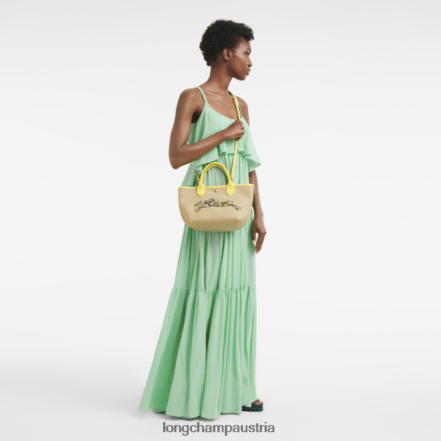 Taschen bei Longchamp Frauen Le Panier Plage Korbtasche Gelb 2008BJ60