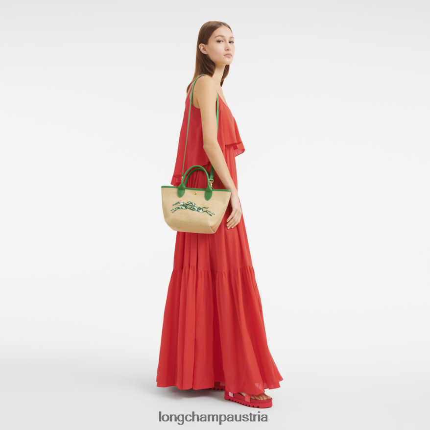 Taschen bei Longchamp Frauen Le Panier Plage Korbtasche Grün 2008BJ61