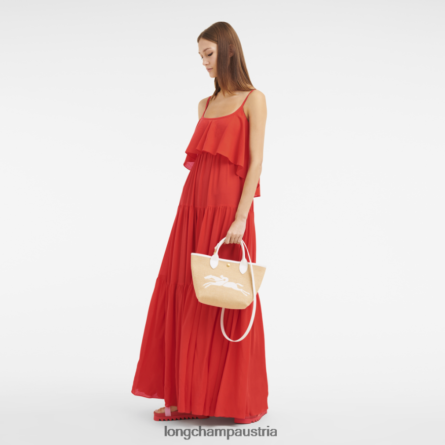 Taschen bei Longchamp Frauen Le Panier Plage Korbtasche Weiß 2008BJ63