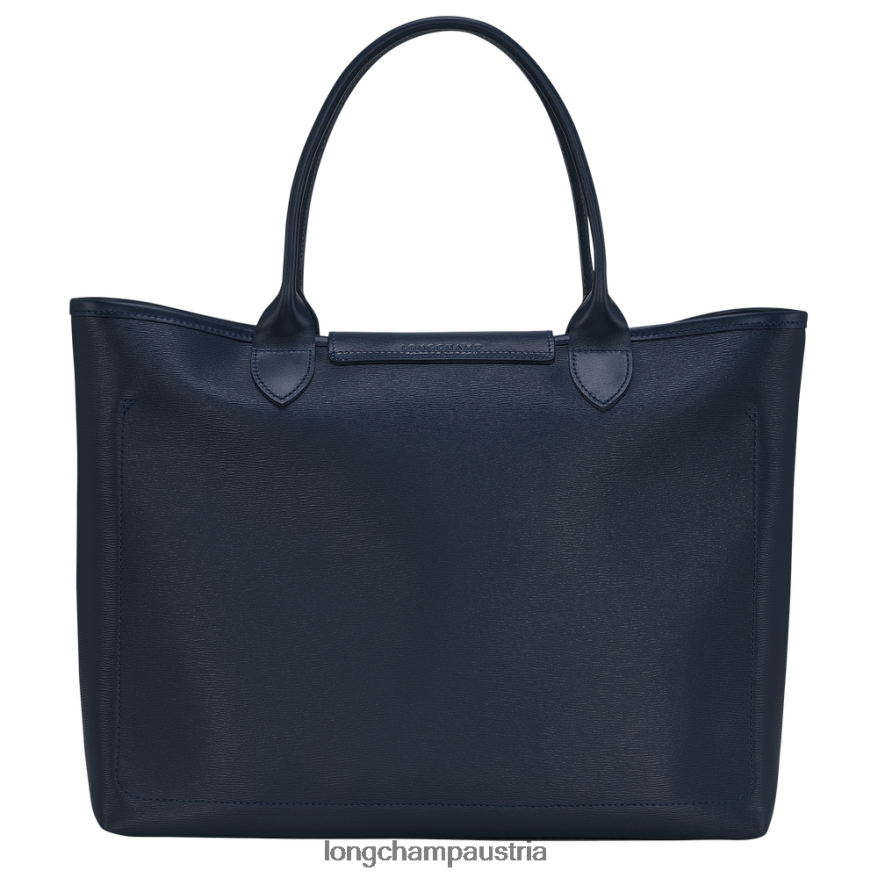 Taschen bei Longchamp Frauen Le Plage City-Einkaufstasche Marine 2008BJ86