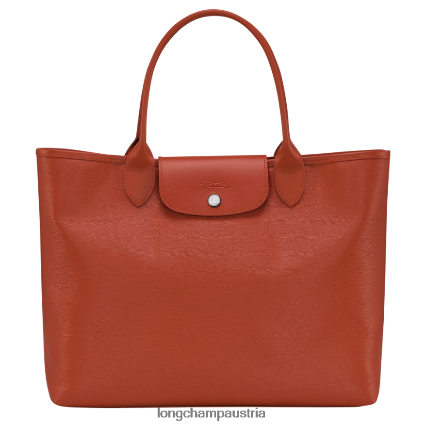 Taschen bei Longchamp Frauen Le Plage City-Einkaufstasche Terrakotta 2008BJ85