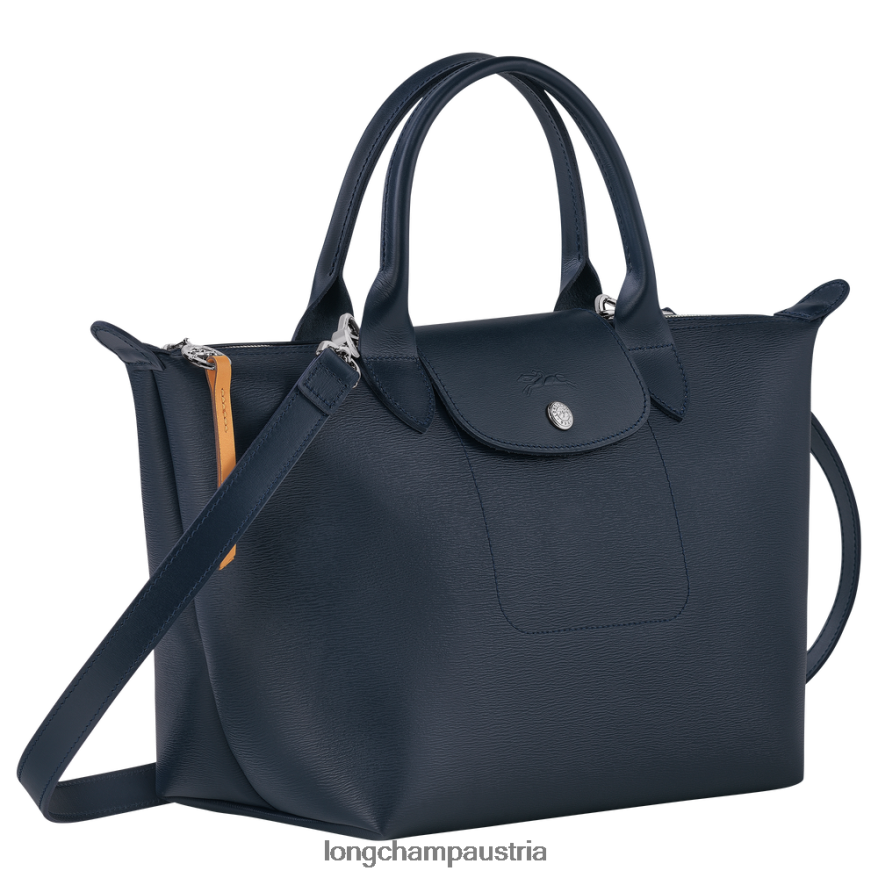 Taschen bei Longchamp Frauen Le Plage City-Tasche mit Henkel Marine 2008BJ88