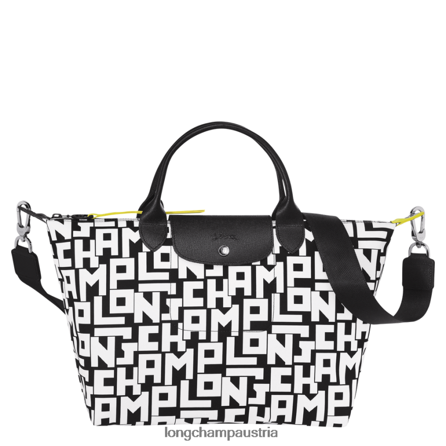 Taschen bei Longchamp Frauen Le Plage LGP Handtasche Schwarz-Weiss 2008BJ91