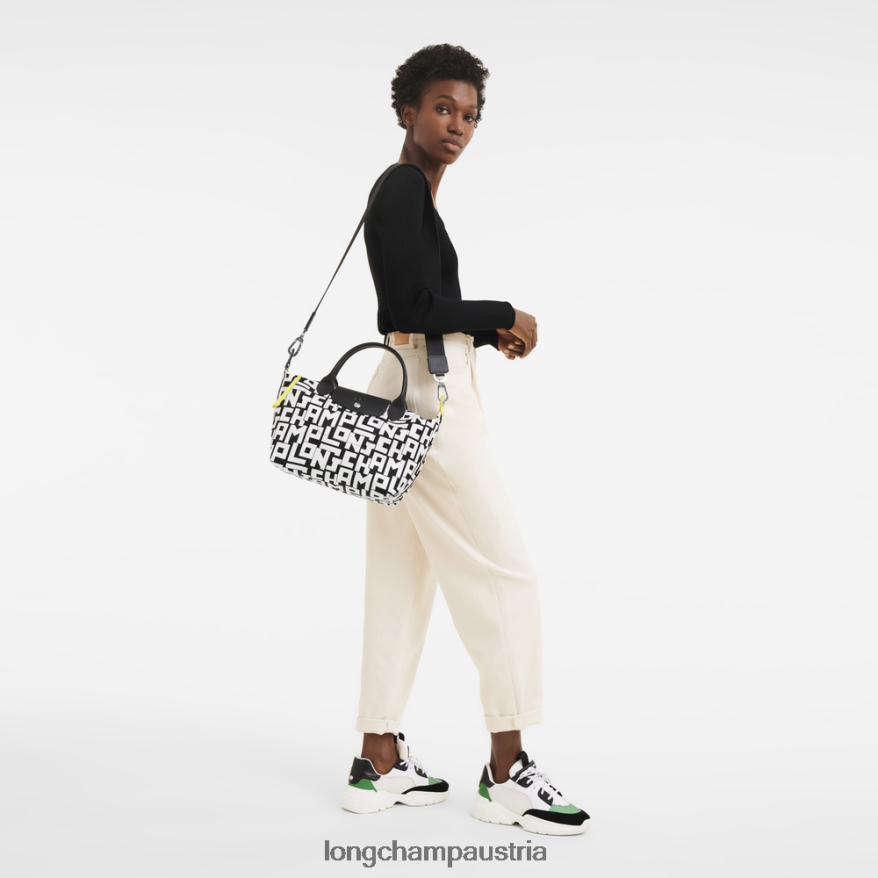 Taschen bei Longchamp Frauen Le Plage LGP Handtasche Schwarz-Weiss 2008BJ91