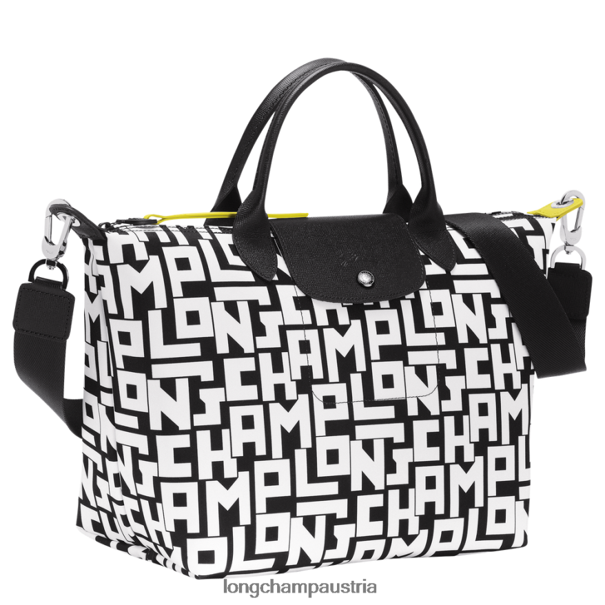 Taschen bei Longchamp Frauen Le Plage LGP Handtasche Schwarz-Weiss 2008BJ91