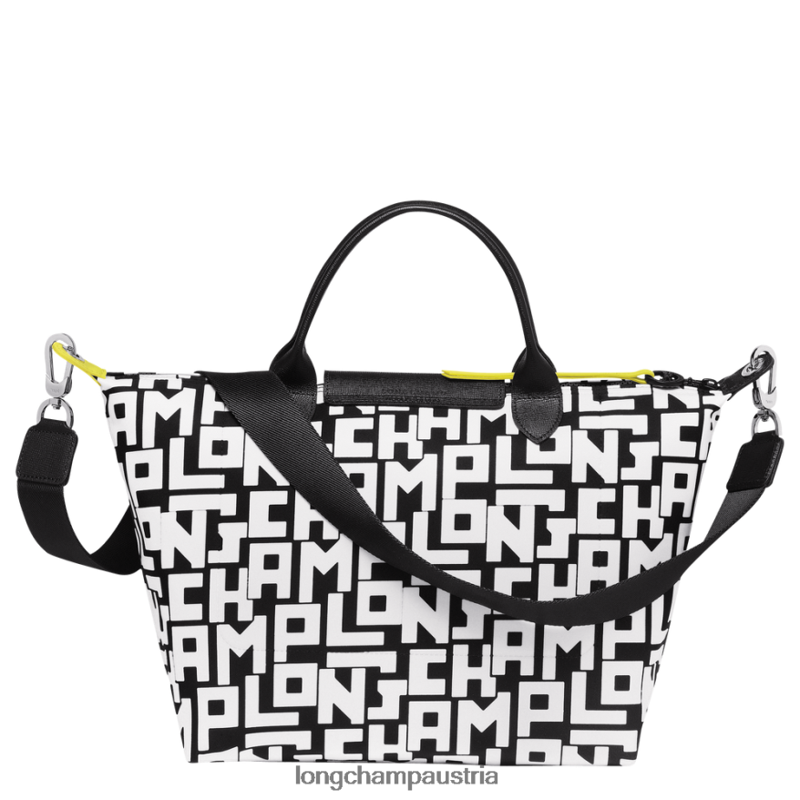 Taschen bei Longchamp Frauen Le Plage LGP Handtasche Schwarz-Weiss 2008BJ91