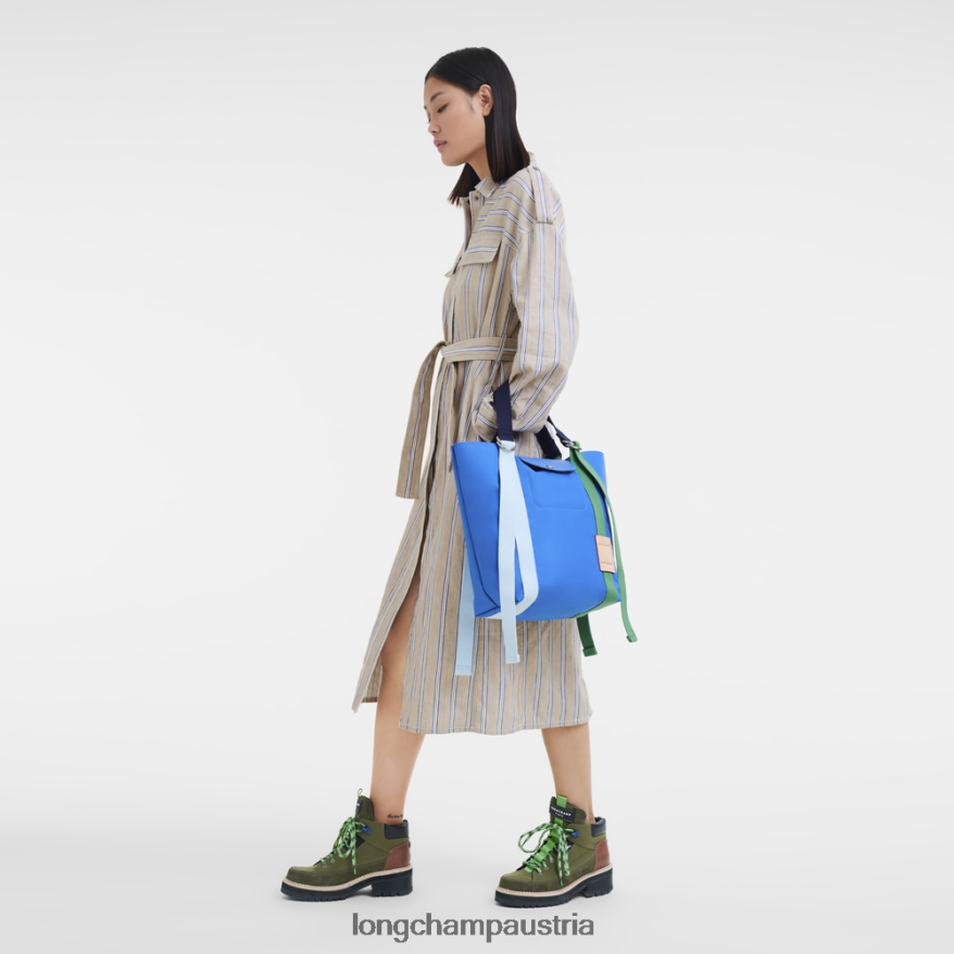 Taschen bei Longchamp Frauen Le Plage Re-Play-Einkaufstasche Blau 2008BJ50