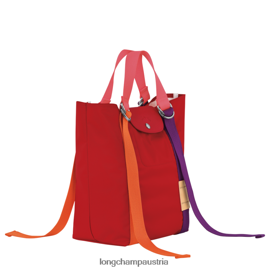 Taschen bei Longchamp Frauen Le Plage Re-Play-Einkaufstasche Rot 2008BJ52