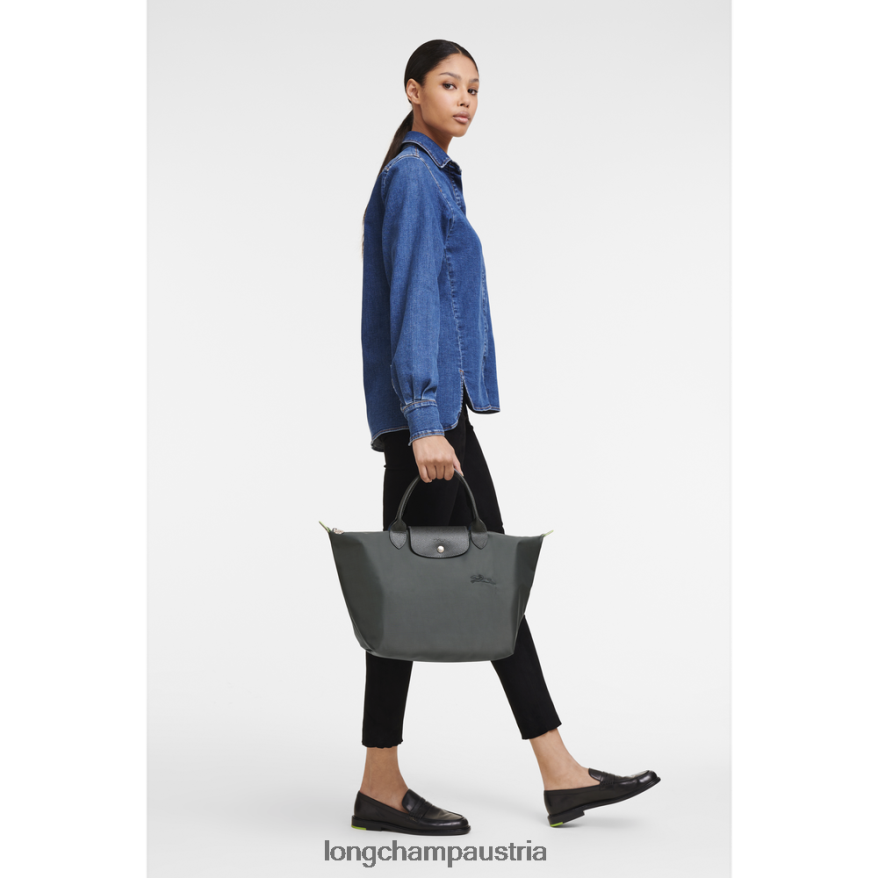 Taschen bei Longchamp Frauen Le Plage grüne Handtasche Graphit 2008BJ194