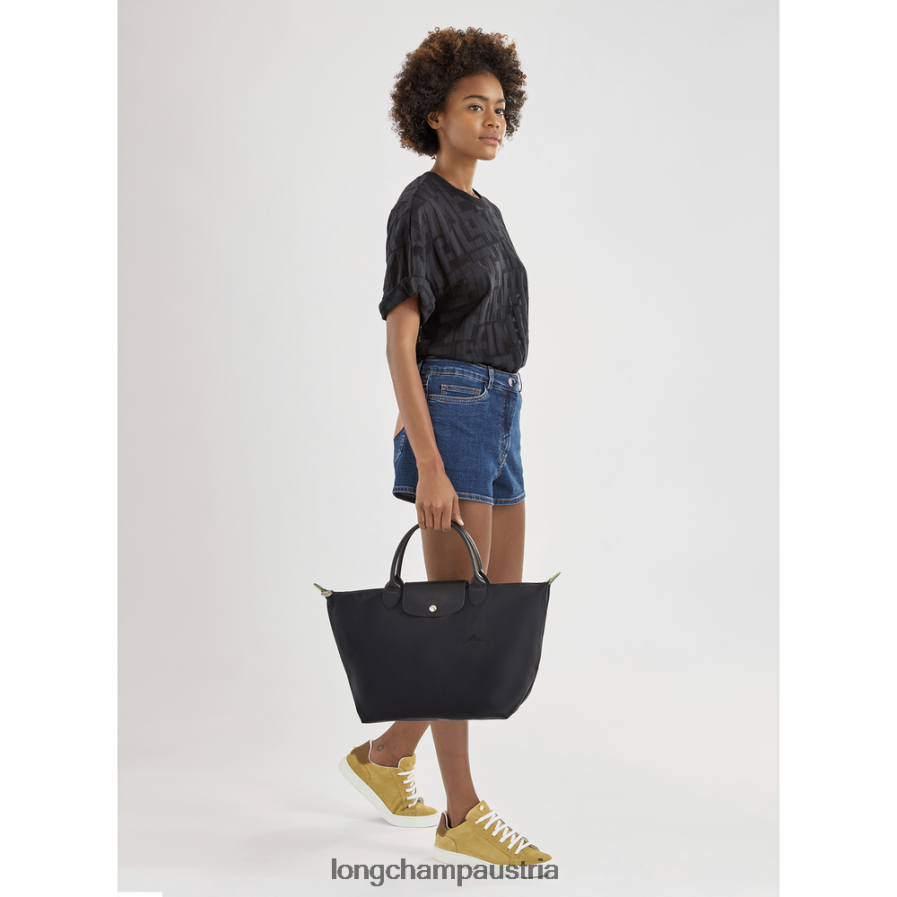 Taschen bei Longchamp Frauen Le Plage grüne Handtasche Schwarz 2008BJ192