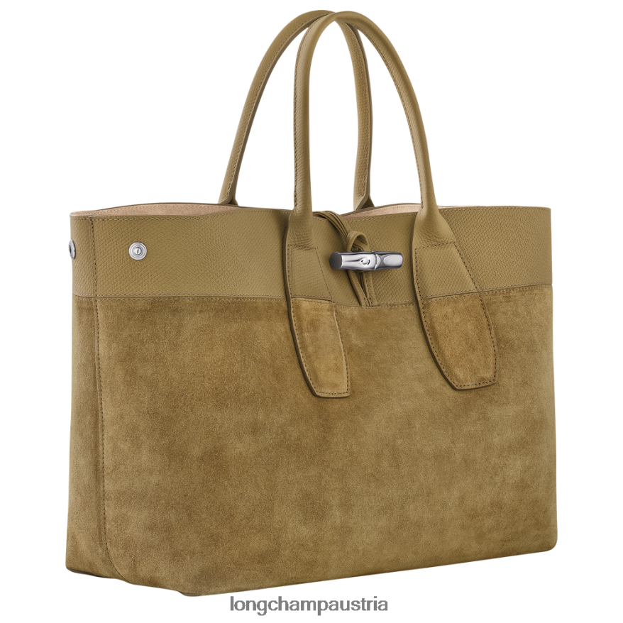 Taschen bei Longchamp Frauen Roseau-Handtasche Bronze 2008BJ119