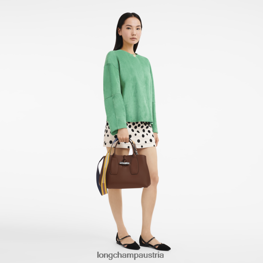 Taschen bei Longchamp Frauen Roseau-Handtasche Ebenholz 2008BJ97