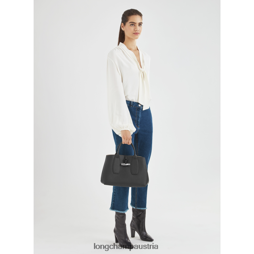 Taschen bei Longchamp Frauen Roseau-Handtasche Schwarz 2008BJ103