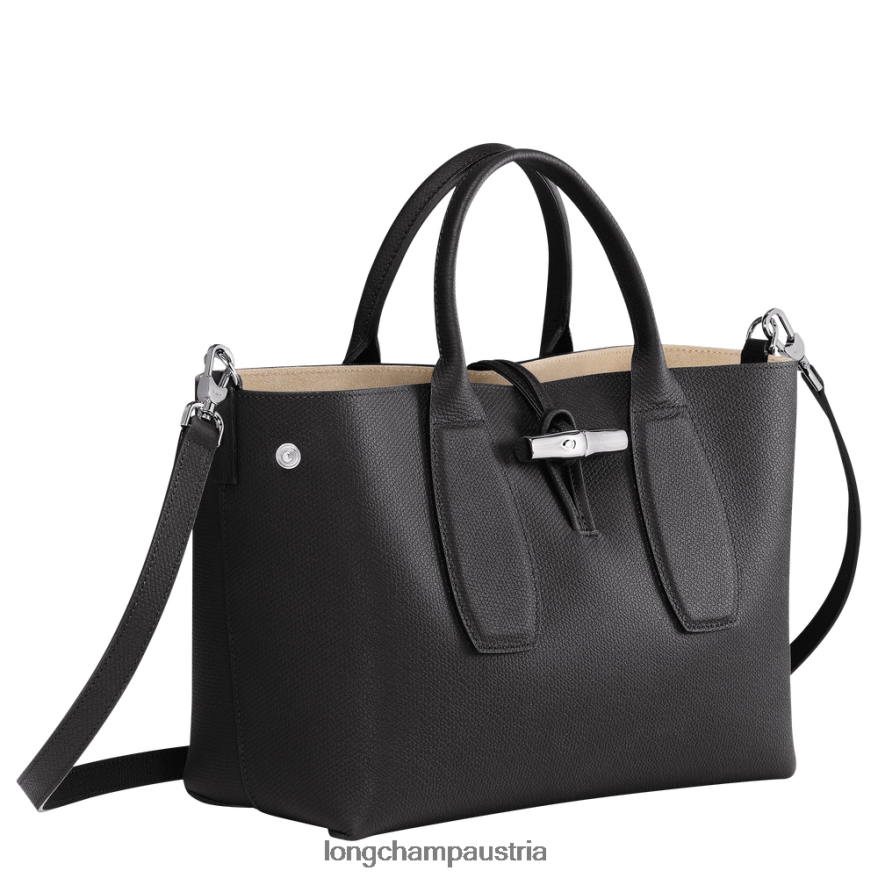 Taschen bei Longchamp Frauen Roseau-Handtasche Schwarz 2008BJ103