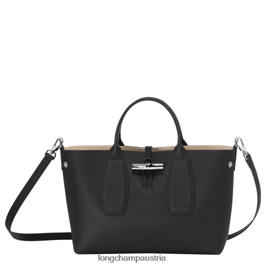 Taschen bei Longchamp Frauen Roseau-Handtasche Schwarz 2008BJ103