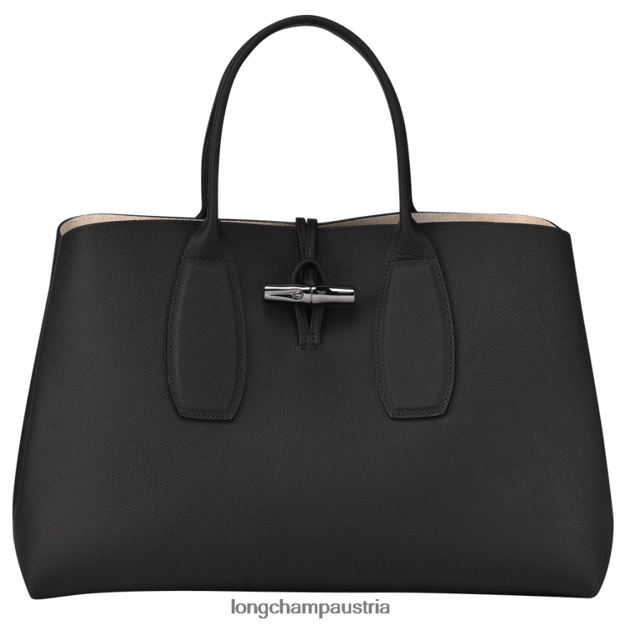 Taschen bei Longchamp Frauen Roseau-Handtasche Schwarz 2008BJ109