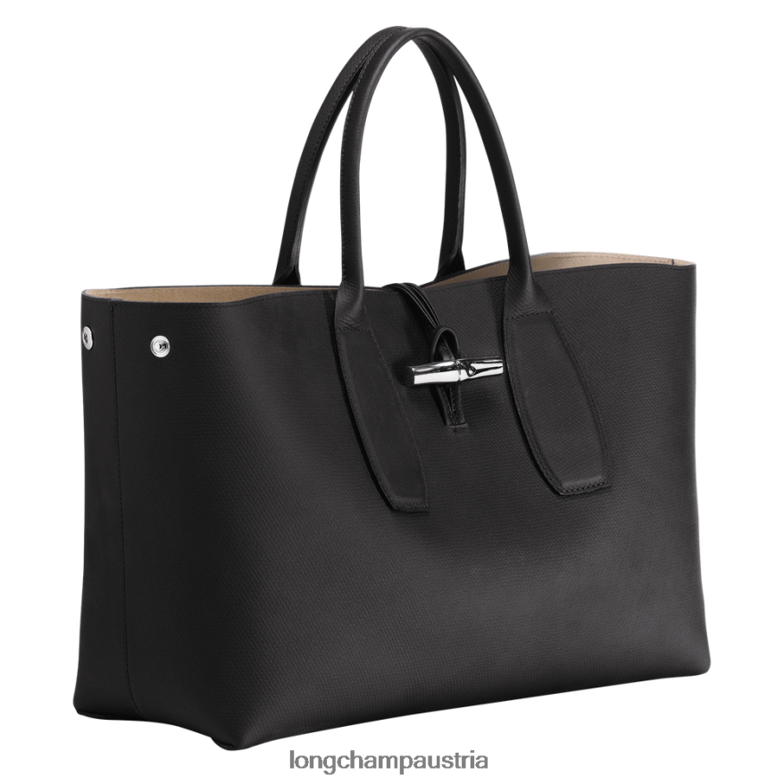 Taschen bei Longchamp Frauen Roseau-Handtasche Schwarz 2008BJ109