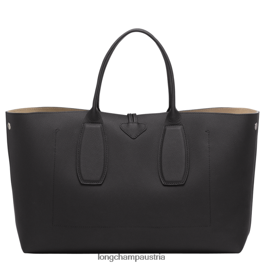 Taschen bei Longchamp Frauen Roseau-Handtasche Schwarz 2008BJ109