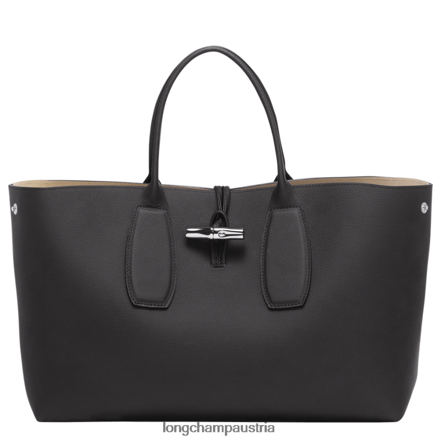 Taschen bei Longchamp Frauen Roseau-Handtasche Schwarz 2008BJ109