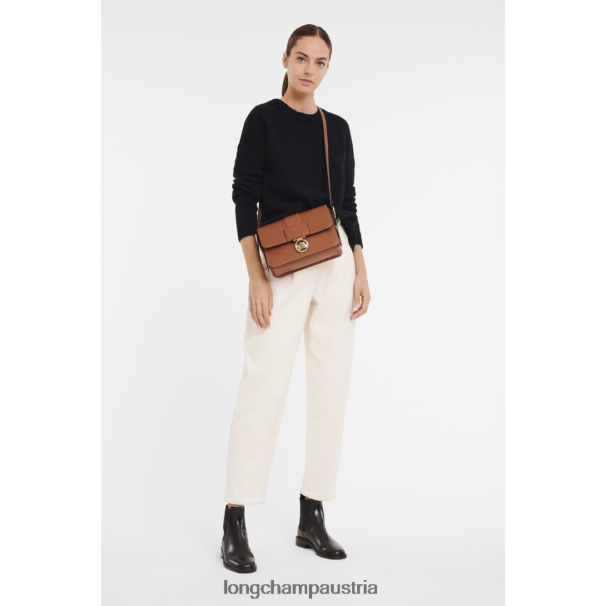 Taschen bei Longchamp Frauen Box-Trab-Umhängetasche Cognac 2008BJ233