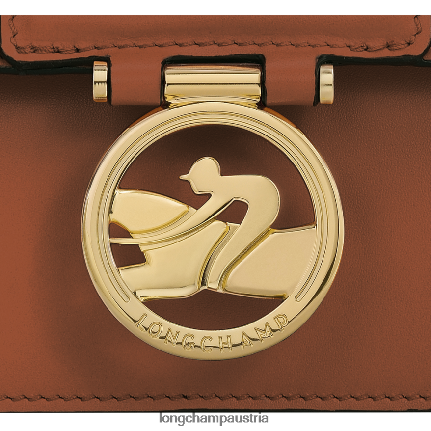 Taschen bei Longchamp Frauen Box-Trab-Umhängetasche Cognac 2008BJ236