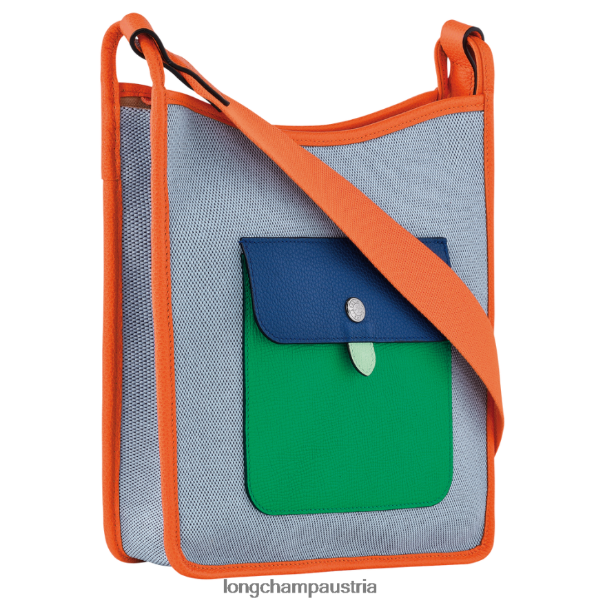 Taschen bei Longchamp Frauen Le Foulonne Umhängetasche mit Reißverschluss blau/orange 2008BJ260