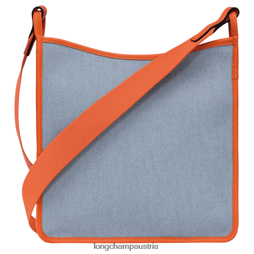 Taschen bei Longchamp Frauen Le Foulonne Umhängetasche mit Reißverschluss blau/orange 2008BJ260