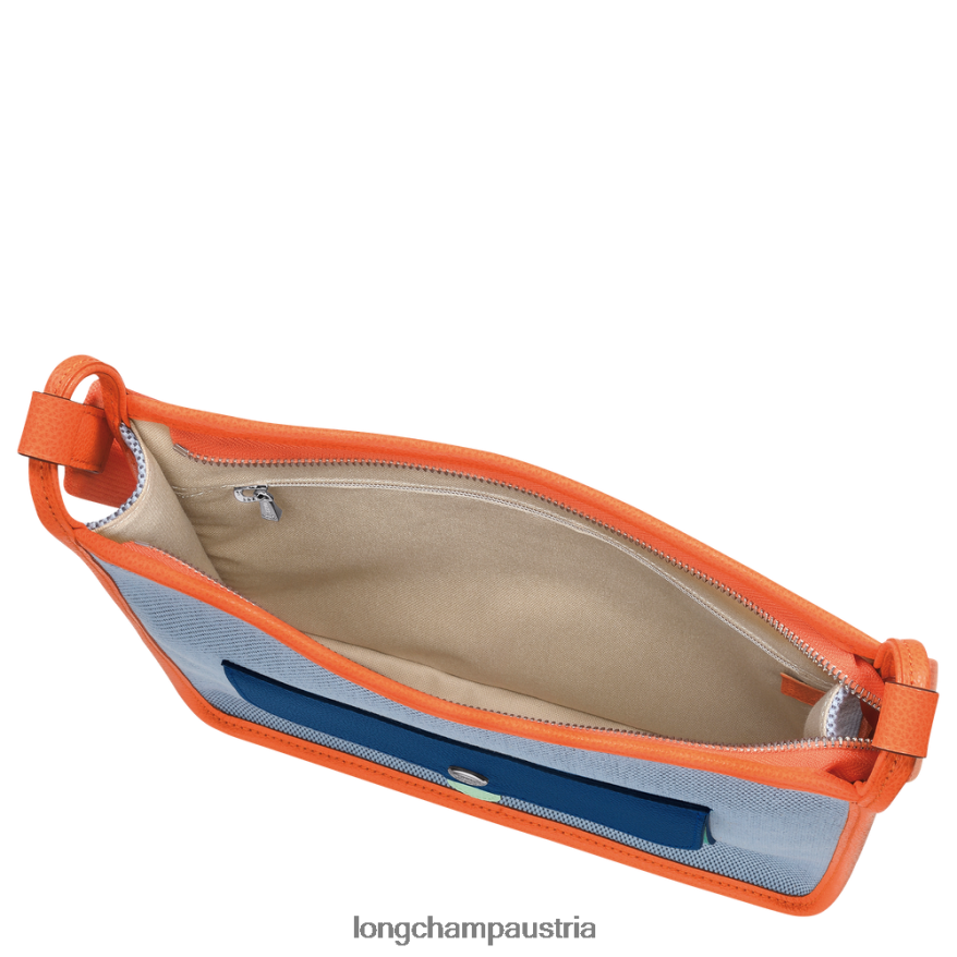 Taschen bei Longchamp Frauen Le Foulonne Umhängetasche mit Reißverschluss blau/orange 2008BJ260