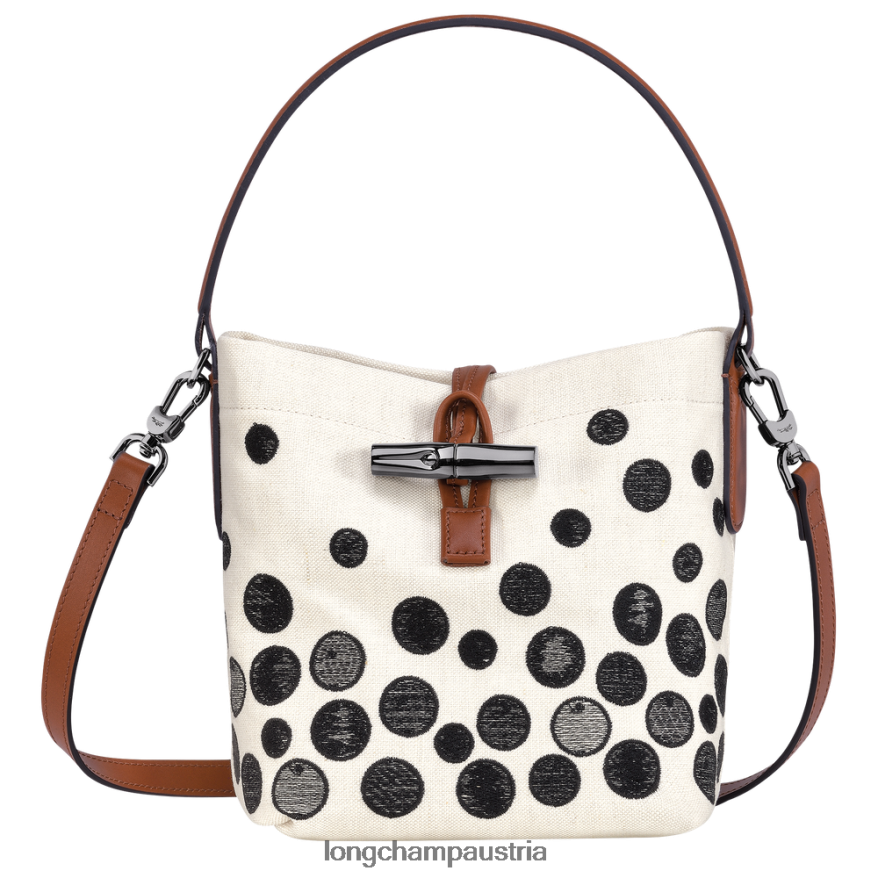 Taschen bei Longchamp Frauen Roseau Essential Beuteltasche Schwarz-Weiss 2008BJ256