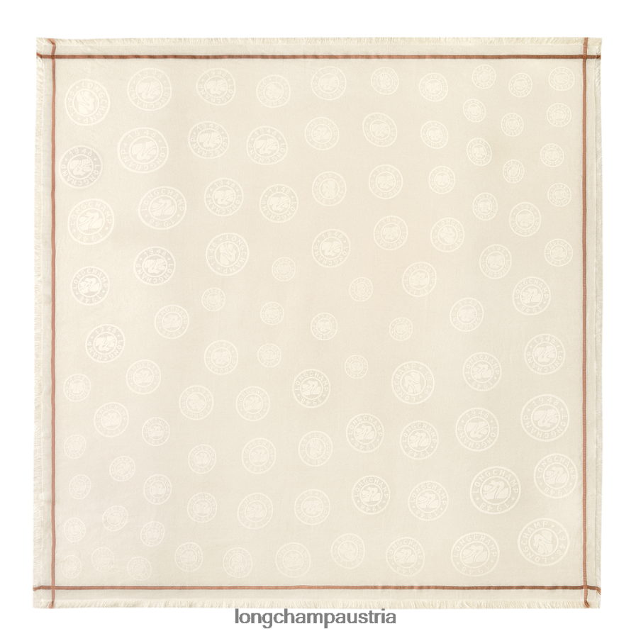 Zubehör bei Longchamp Frauen Schal aus der Frühjahr/Sommer-Kollektion 2023 Elfenbein 2008BJ976