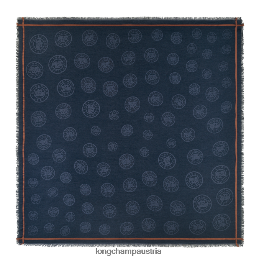 Zubehör bei Longchamp Frauen Schal aus der Frühjahr/Sommer-Kollektion 2023 Marine 2008BJ979