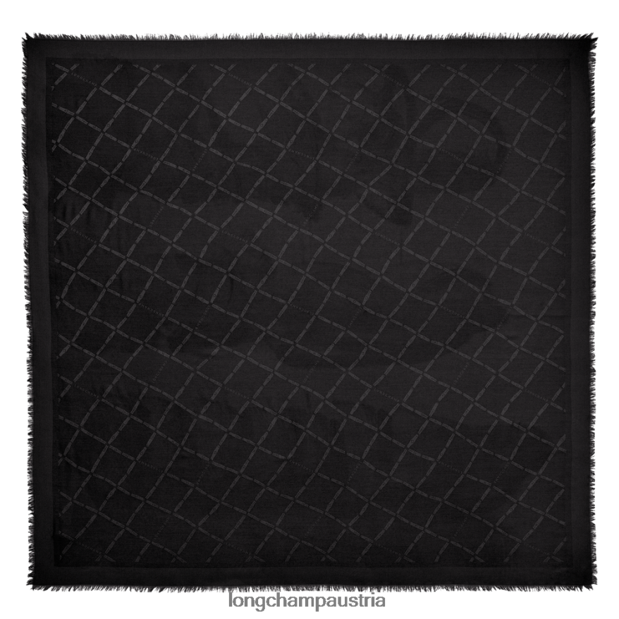 Zubehör bei Longchamp Frauen Schal aus der Frühjahr/Sommer-Kollektion 2023 Schwarz 2008BJ1001