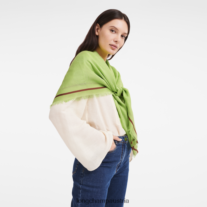 Zubehör bei Longchamp Frauen Schal aus der Frühjahr/Sommer-Kollektion 2023 grünes Licht 2008BJ978