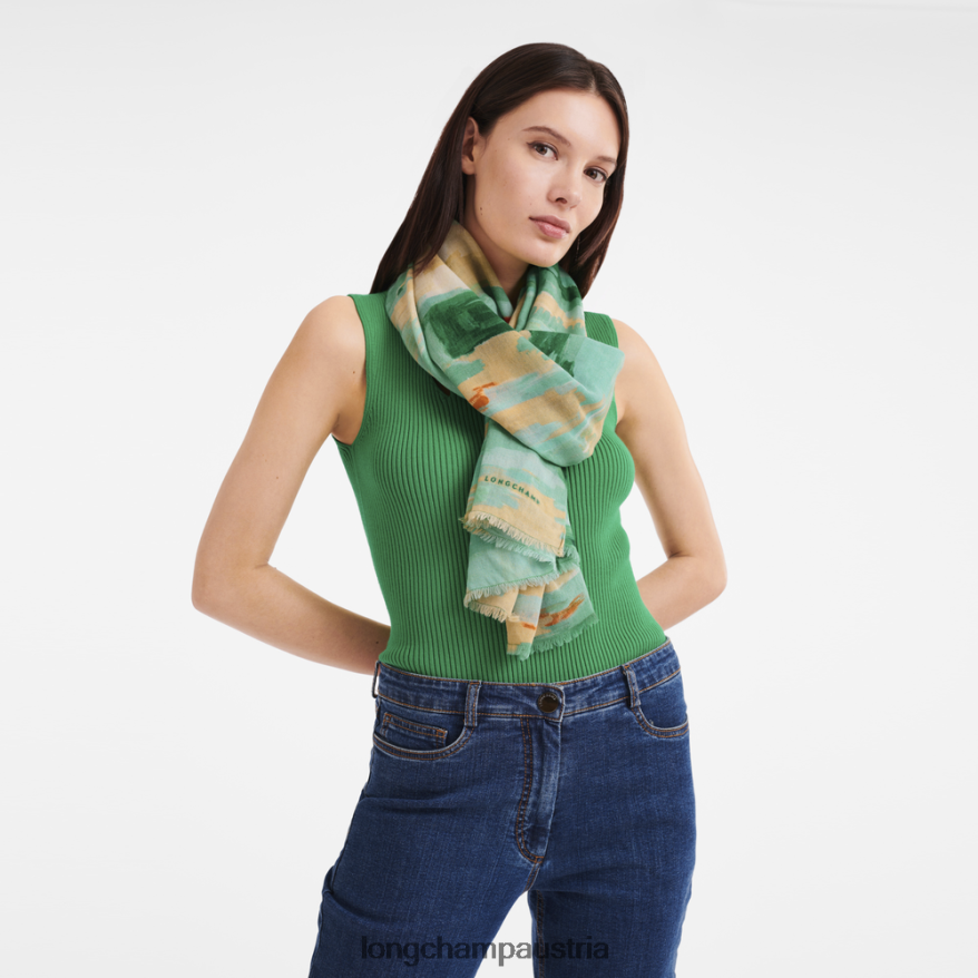 Zubehör bei Longchamp Frauen Stola aus der Frühjahr/Sommer-Kollektion 2023 Aqua 2008BJ1000